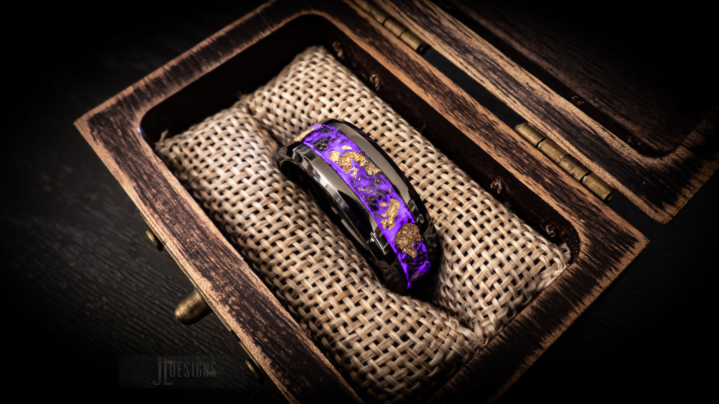 Meteorite gold leaf glow ring - D4RK M4TT3R 3D