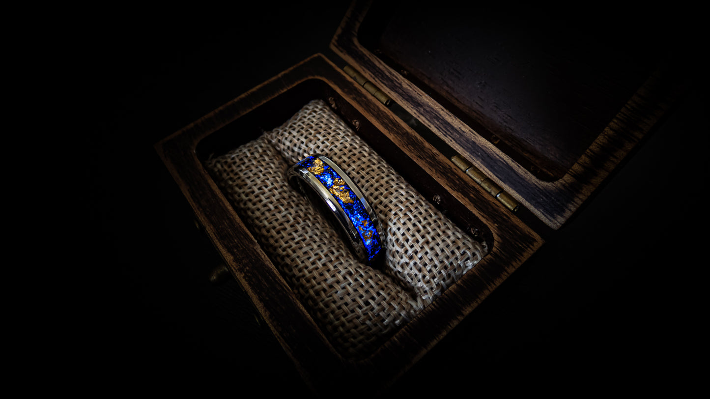 Meteorite gold leaf glow ring - D4RK M4TT3R 3D