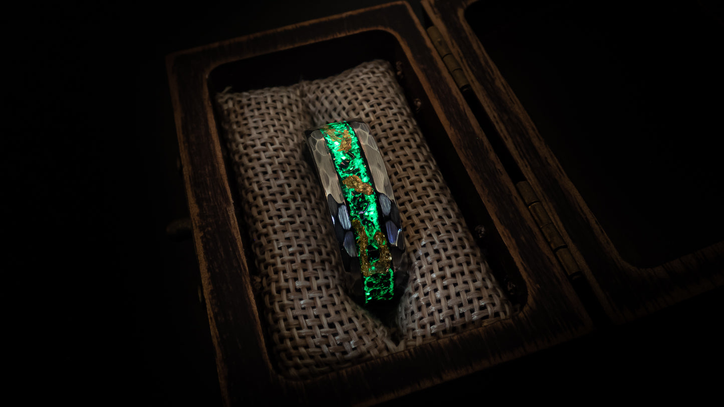Meteorite gold leaf glow ring - D4RK M4TT3R 3D