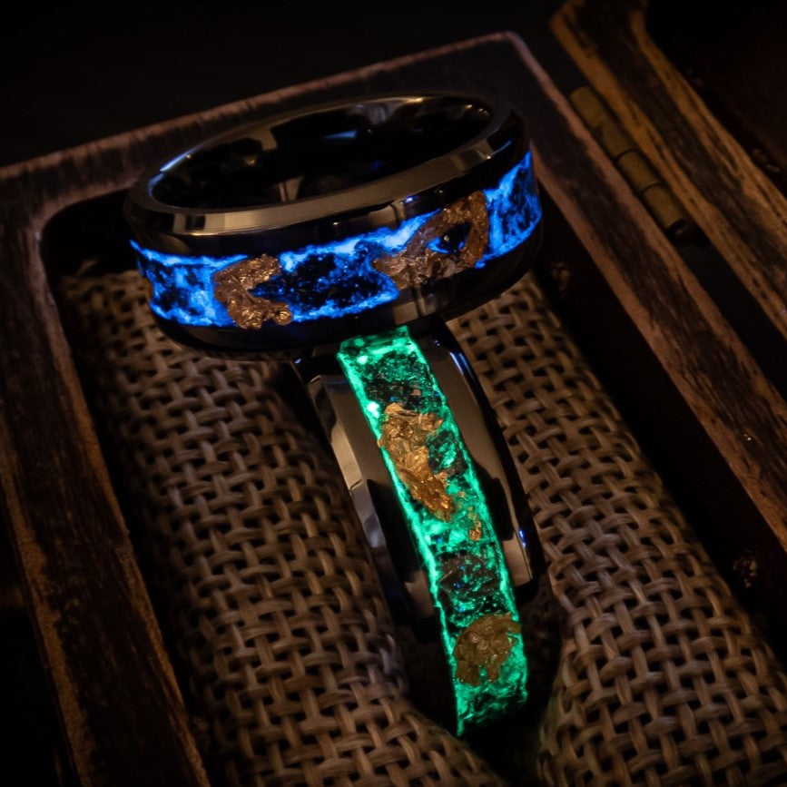 Meteorite gold leaf glow ring - D4RK M4TT3R 3D