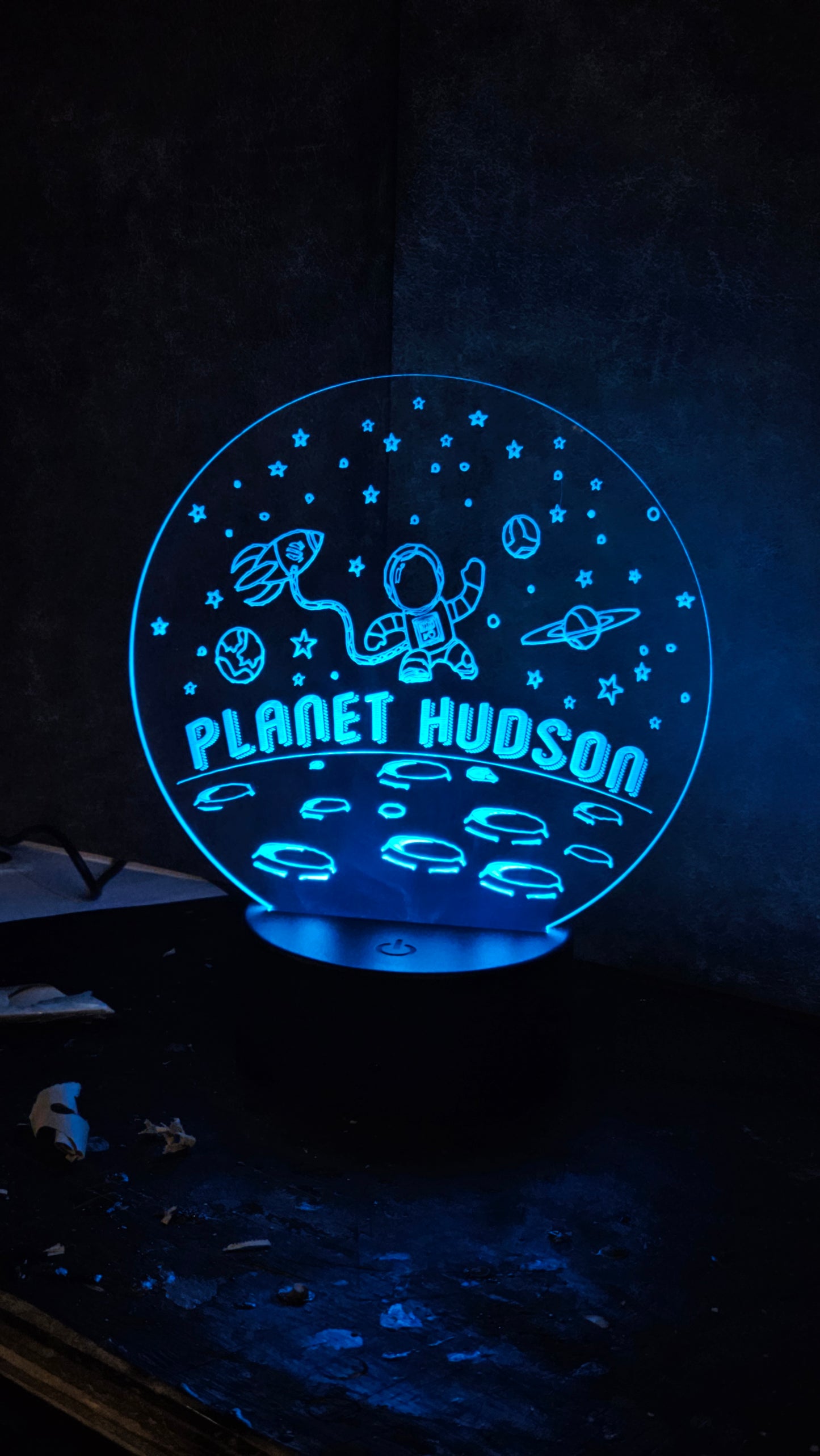 Custom Planet (name) LED light - D4RK M4TT3R 3D