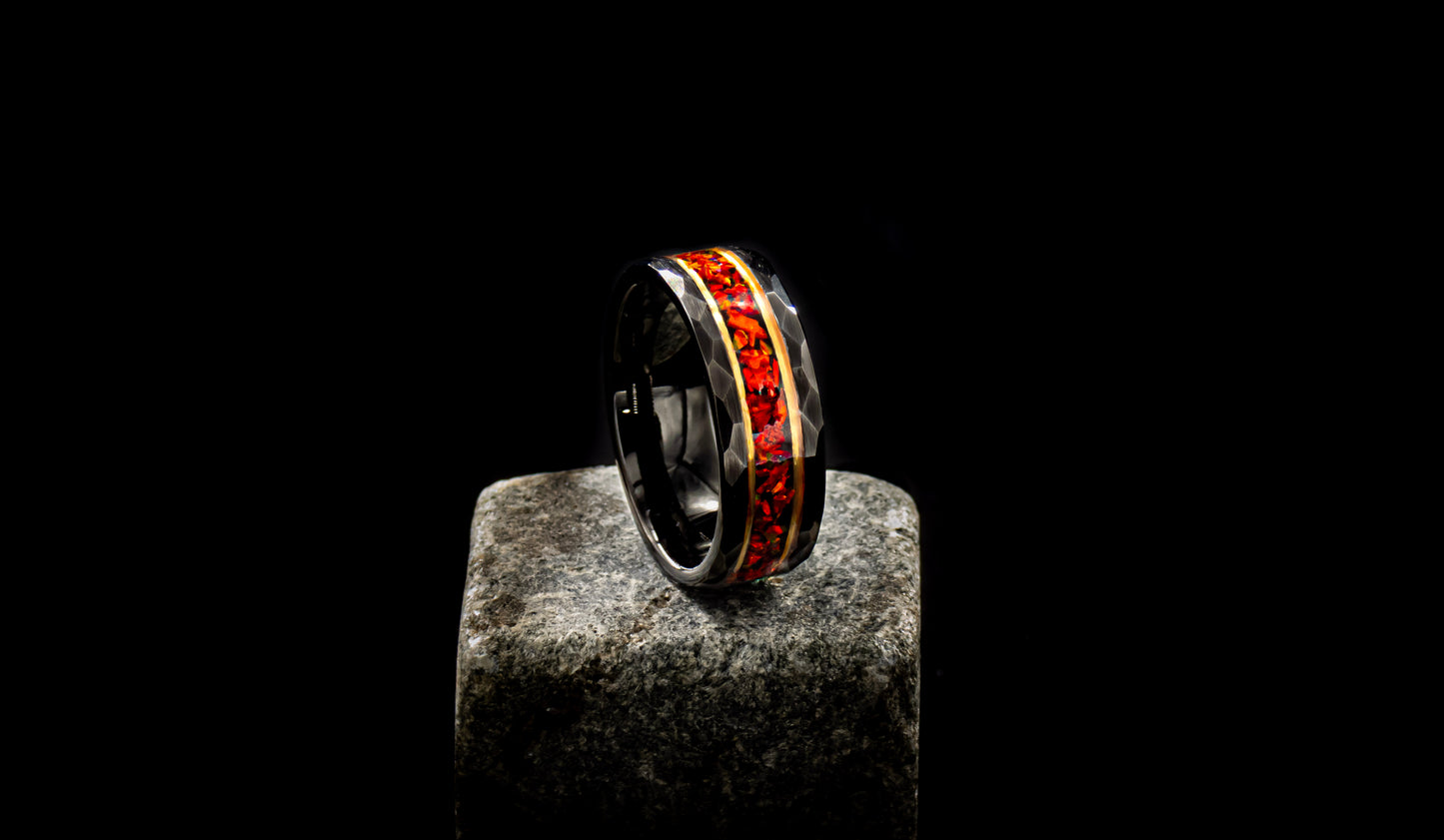 Fire Opal Tungen Ring - D4RK M4TT3R 3D
