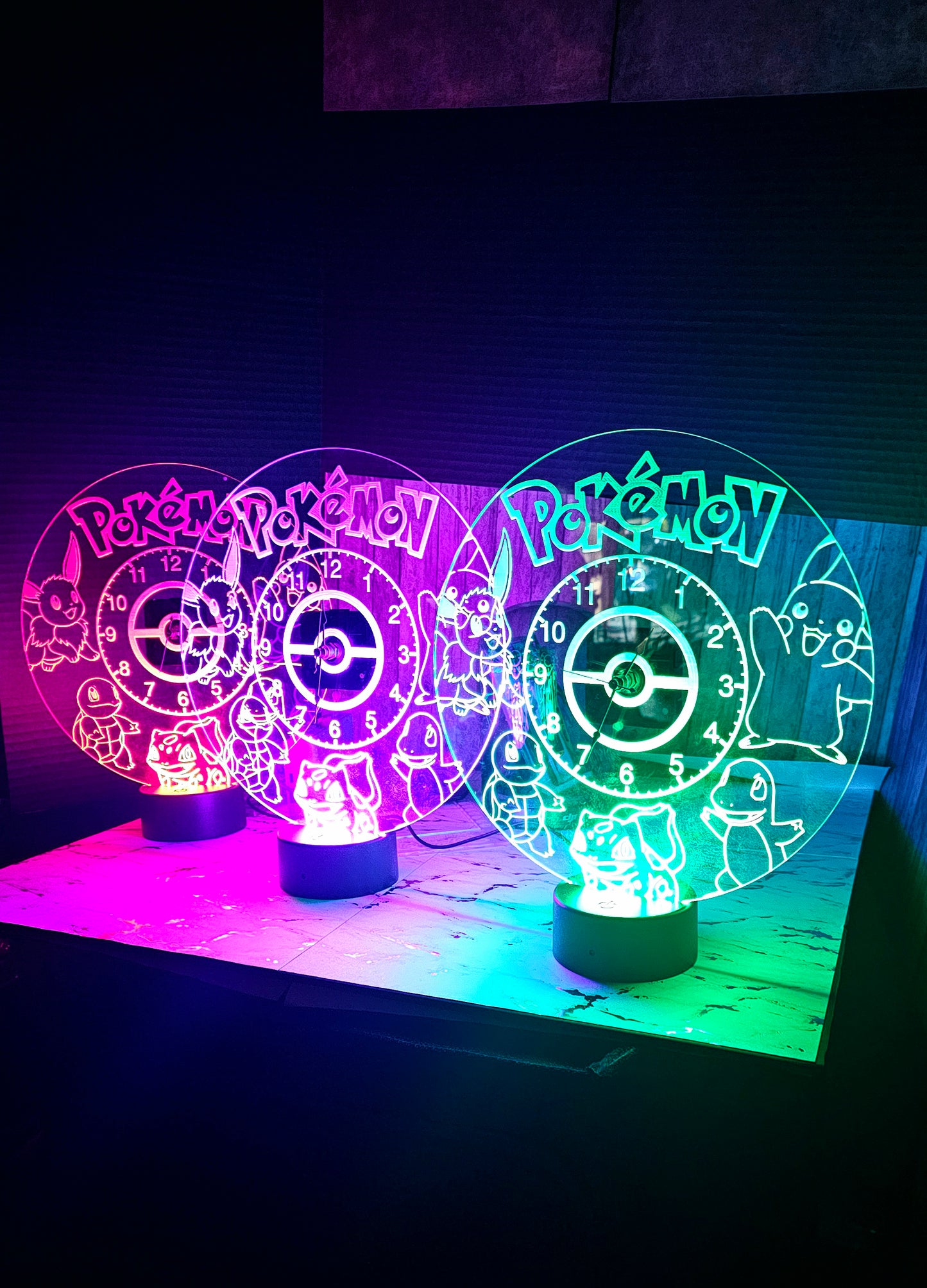 Pokemon Acrylic Clock