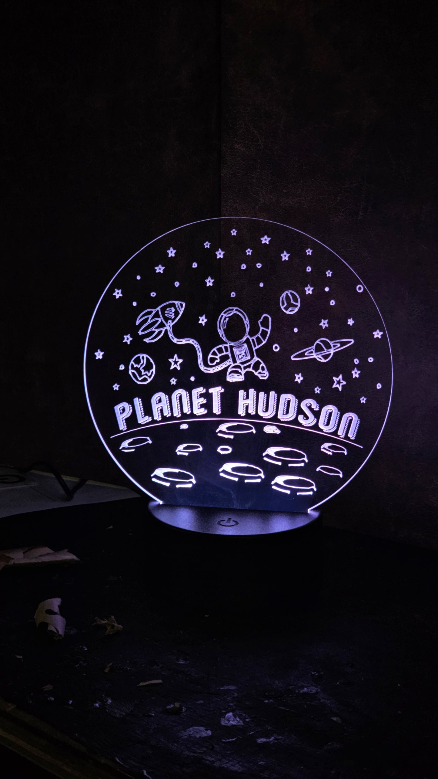 Custom Planet (name) LED light