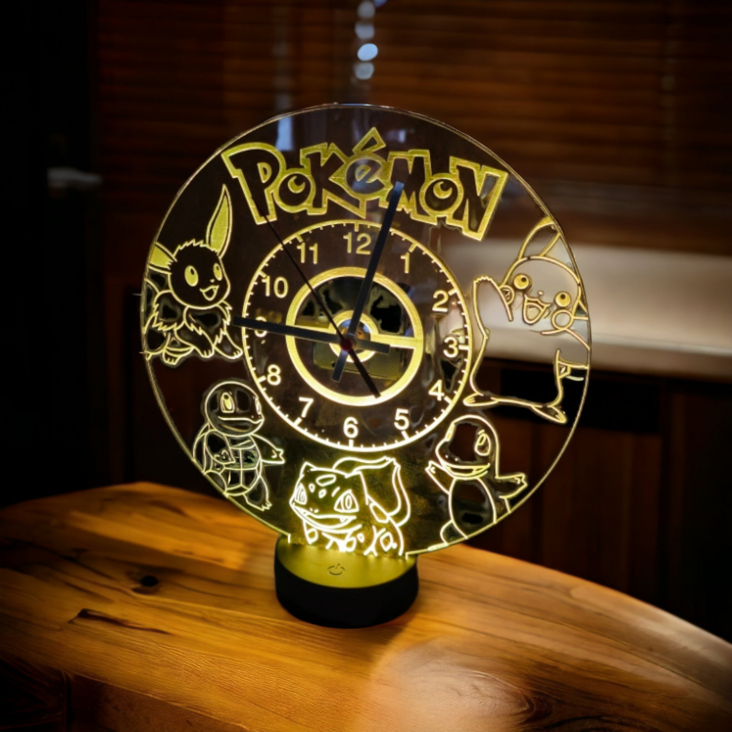 Pokemon Acrylic Clock